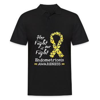 Ihr Kampf ist unser Kampf gegen Endometriose - Männer Poloshirt - Schwarz - Vorne - Kai (181cm)