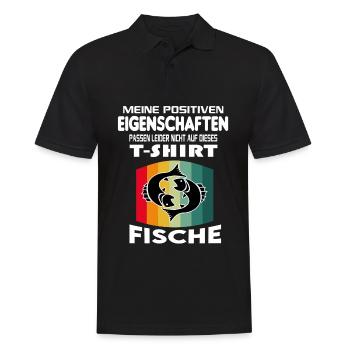 Geburtstag Sternzeichen Retro Fische - Männer Poloshirt - Schwarz - Vorne - Kai (181cm)