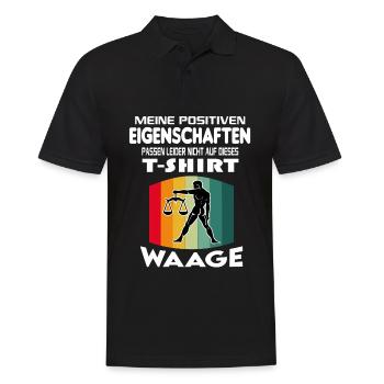 Geburtstag Sternzeichen Retro Waage - Männer Poloshirt - Schwarz - Vorne - Kai (181cm)