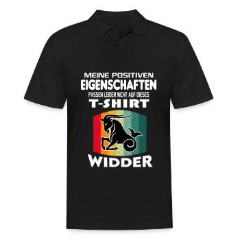 Geburtstag Sternzeichen Retro Widder - Männer Poloshirt - Schwarz - Vorne - Kai (181cm)
