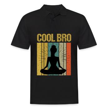 Sprüche Yoga Frau Cool Bro Bruder - Männer Poloshirt - Schwarz - Vorne - Kai (181cm)