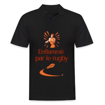 Enflammé par le rugby federale 1 cadeau - Polo Homme - noir - Devant - Kai (181cm)