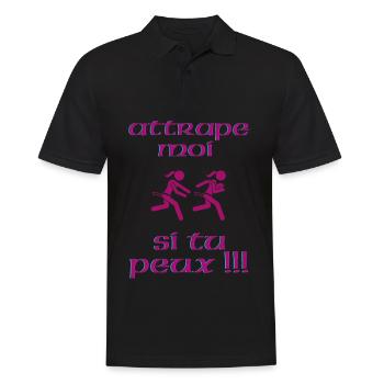 Attrape moi si tu peux rugby feminin cadeau - Polo Homme - noir - Devant - Kai (181cm)