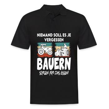 Bauern sorgen für das Essen Protest - Männer Poloshirt - Schwarz - Vorne - Kai (181cm)