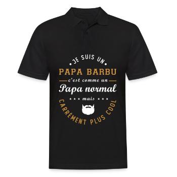 PAPA BARBU Cadeau papa - Polo Homme - noir - Devant - Kai (181cm)