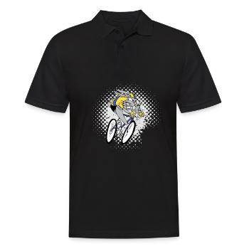 FUNNY BUNNY SUR ROUE - Polo Homme - noir - Devant - Kai (181cm)
