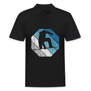 Snowboard Snowboarder Snowboarding Retro Geschenk - Männer Poloshirt - Schwarz - Vorne - Kai (181cm)