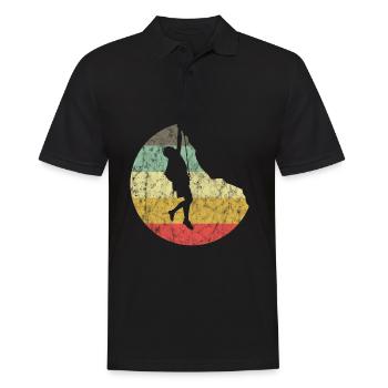 Mountaineering Climbing Gift Bouldering Retro Cool - Men's Polo Shirt - black - Front - Kai (181cm)