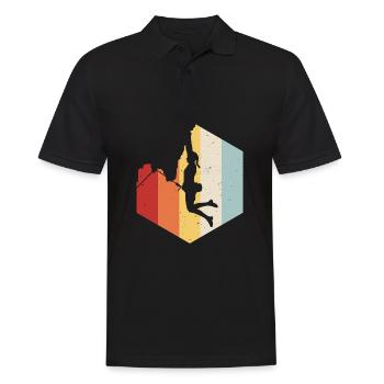 Mountaineering Climbing Gift Bouldering Retro Cool - Men's Polo Shirt - black - Front - Kai (181cm)