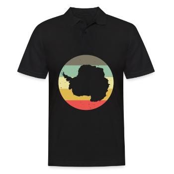 Pôle Antarctique Sud Silhouette Rétro Vintage - Polo Homme - noir - Devant - Kai (181cm)
