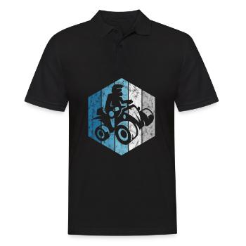 Quad rider quad driving ATV offroad retro motocross - Men's Polo Shirt - black - Front - Kai (181cm)