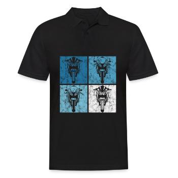 Motos Moto Biker Motocycliste drôle - Polo Homme - noir - Devant - Kai (181cm)
