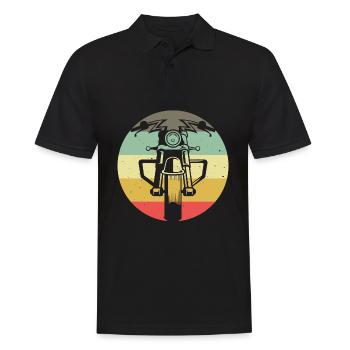 Chopper Biker Bobber Motorcycle Retro Motorcyclist - Men's Polo Shirt - black - Front - Kai (181cm)