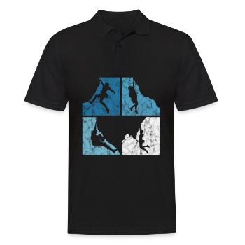 Mountaineering retro climbing bouldering mountain gift - Men's Polo Shirt - black - Front - Kai (181cm)