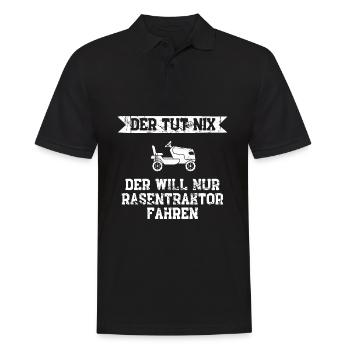 Rasen mähen / Garten Geschenkidee - Männer Poloshirt - Schwarz - Vorne - Kai (181cm)