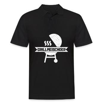 Grillmeischder Grillmeister Schwabe - Männer Poloshirt - Schwarz - Vorne - Kai (181cm)
