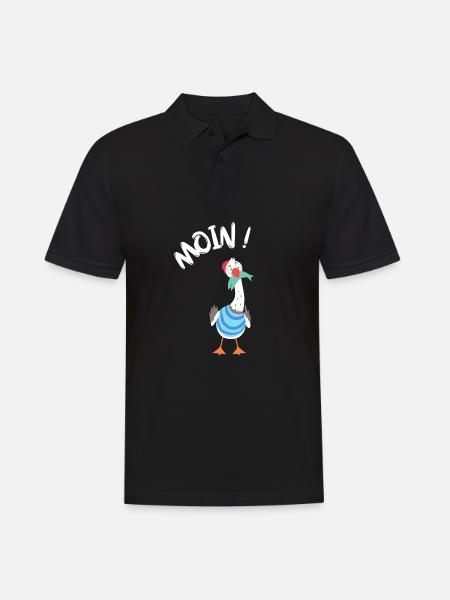Moin Möwe Ostsee Nordsee Küstenkind - Männer Poloshirt - Schwarz