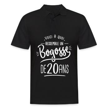bogosse cadeau anniversaire 20 ans - Polo Homme - noir - Devant - Kai (181cm)