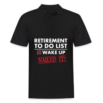 Lustiges Ruhestands-Ruhestandsgeschenk für Männer und Frauen - Männer Poloshirt - Schwarz - Vorne - Kai (181cm)