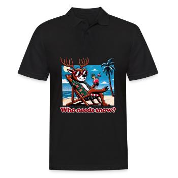 drôle anti renne de Noël en vacances - Polo Homme - noir - Devant - Kai (181cm)