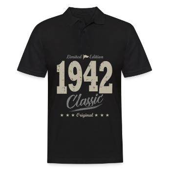 LIMITED EDITION 1942 Geburtstagsgeschenk 79 Jahre - Männer Poloshirt - Schwarz - Vorne - Kai (181cm)