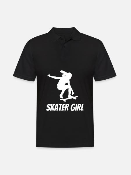 Skater girl skateboard girl woman driver - Men's Polo Shirt - black