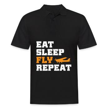 Manger Sleep Fly Répéter - Polo Homme - noir - Devant - Kai (181cm)