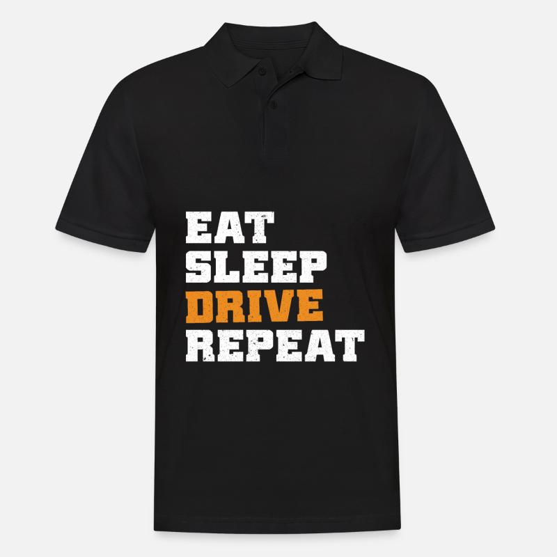 Manger Sleep Drive Répéter - Polo Homme - noir