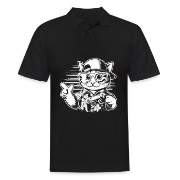 Gameing Consoles Cat Gift for Gamers / Gamers - Men's Polo Shirt - black - Front - Kai (181cm)