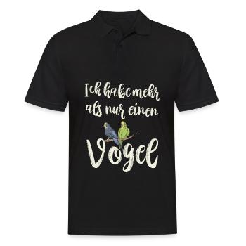 Ich habe mehr als nur einen Vogel Wellensittich - Männer Poloshirt - Schwarz - Vorne - Kai (181cm)