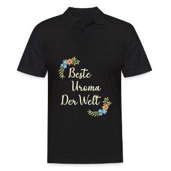Beste Uroma der ganzen Welt Geschenk floral Uroma - Männer Poloshirt - Schwarz - Vorne - Kai (181cm)