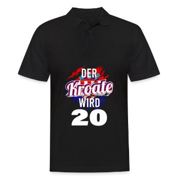 Der Kroate wird 20 Jahre alt Geburtstag Nostalgie - Männer Poloshirt - Schwarz - Vorne - Kai (181cm)