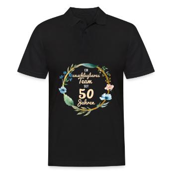 unschlagbares Team goldene Hochzeit Geschenk - Männer Poloshirt - Schwarz - Vorne - Kai (181cm)