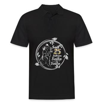 Traumpaar seit 25 Jahren Silberhochzeit Geschenk - Männer Poloshirt - Schwarz - Vorne - Kai (181cm)