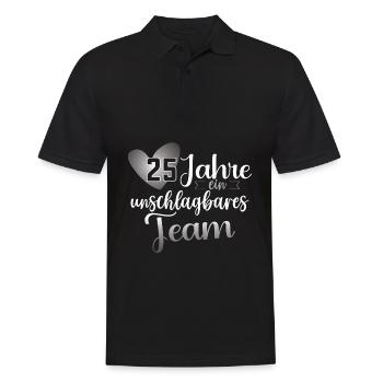 Traumpaar seit 25 Jahren Silberhochzeit Geschenk - Männer Poloshirt - Schwarz - Vorne - Kai (181cm)