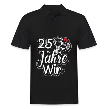 Traumpaar seit 25 Jahren Silberhochzeit Geschenk - Männer Poloshirt - Schwarz - Vorne - Kai (181cm)