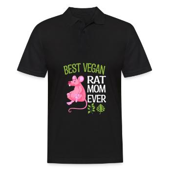 Rat gifts for vegans | Vegan Rat Animals - Men's Polo Shirt - black - Front - Kai (181cm)