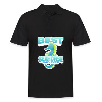 Seepferdchen | Meer Seepferd Tiere Fische Geschenk - Männer Poloshirt - Schwarz - Vorne - Kai (181cm)