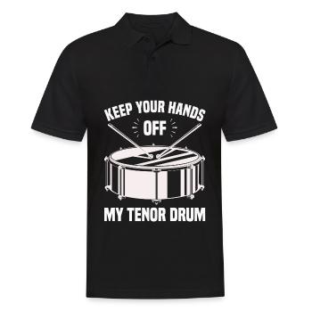 Tenor Schlagzeuger - Männer Poloshirt - Schwarz - Vorne - Kai (181cm)