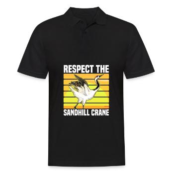 Kanadischer Kranich - Männer Poloshirt - Schwarz - Vorne - Kai (181cm)
