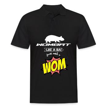 Wombat Australien - Männer Poloshirt - Schwarz - Vorne - Kai (181cm)