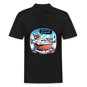 lustiger Snowboarder Meme für Ski Urlaub Apres Ski - Männer Poloshirt - Schwarz - Vorne - Kai (181cm)