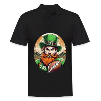 St. Patrick’s Day Shamrock Football américain - Polo Homme - noir - Devant - Kai (181cm)