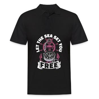Seglen Segelboot Segler - Männer Poloshirt - Schwarz - Vorne - Kai (181cm)