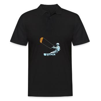 Kitesurfen Kiteboarding Kite Kiten - Männer Poloshirt - Schwarz - Vorne - Kai (181cm)