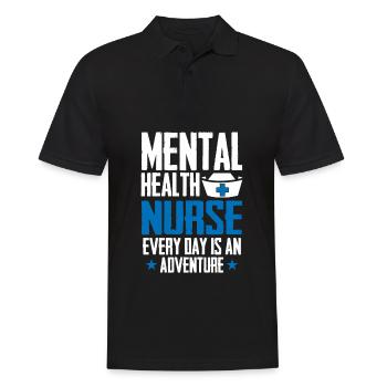 Krankenschwester - Männer Poloshirt - Schwarz - Vorne - Kai (181cm)