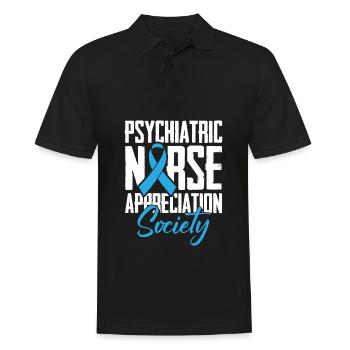 Krankenschwester - Männer Poloshirt - Schwarz - Vorne - Kai (181cm)