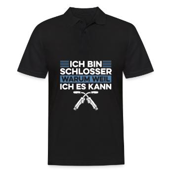 Schmied Schlosser Metallbauer Eisen - Männer Poloshirt - Schwarz - Vorne - Kai (181cm)