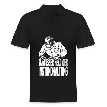 Schmied Schlosser Metallbauer Eisen - Männer Poloshirt - Schwarz - Vorne - Kai (181cm)