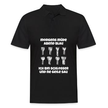 Schmied Schlosser Metallbauer Eisen - Männer Poloshirt - Schwarz - Vorne - Kai (181cm)